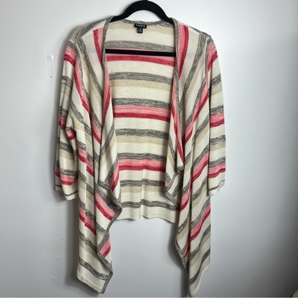 Torrid cotton blend open front cardigan sweater size 3 1418